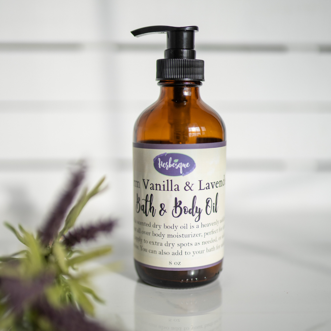 warm vanilla & lavender} Bath & Body Oil – Herbesque