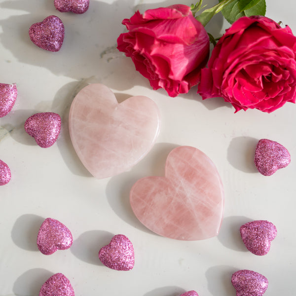 Rose Quartz Heart Shaped Facial Stone