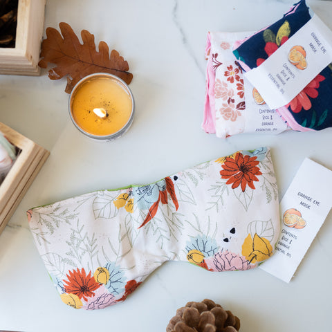 Floral Orange Eye Masques