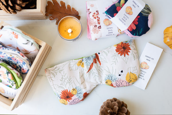 Floral Orange Eye Masques
